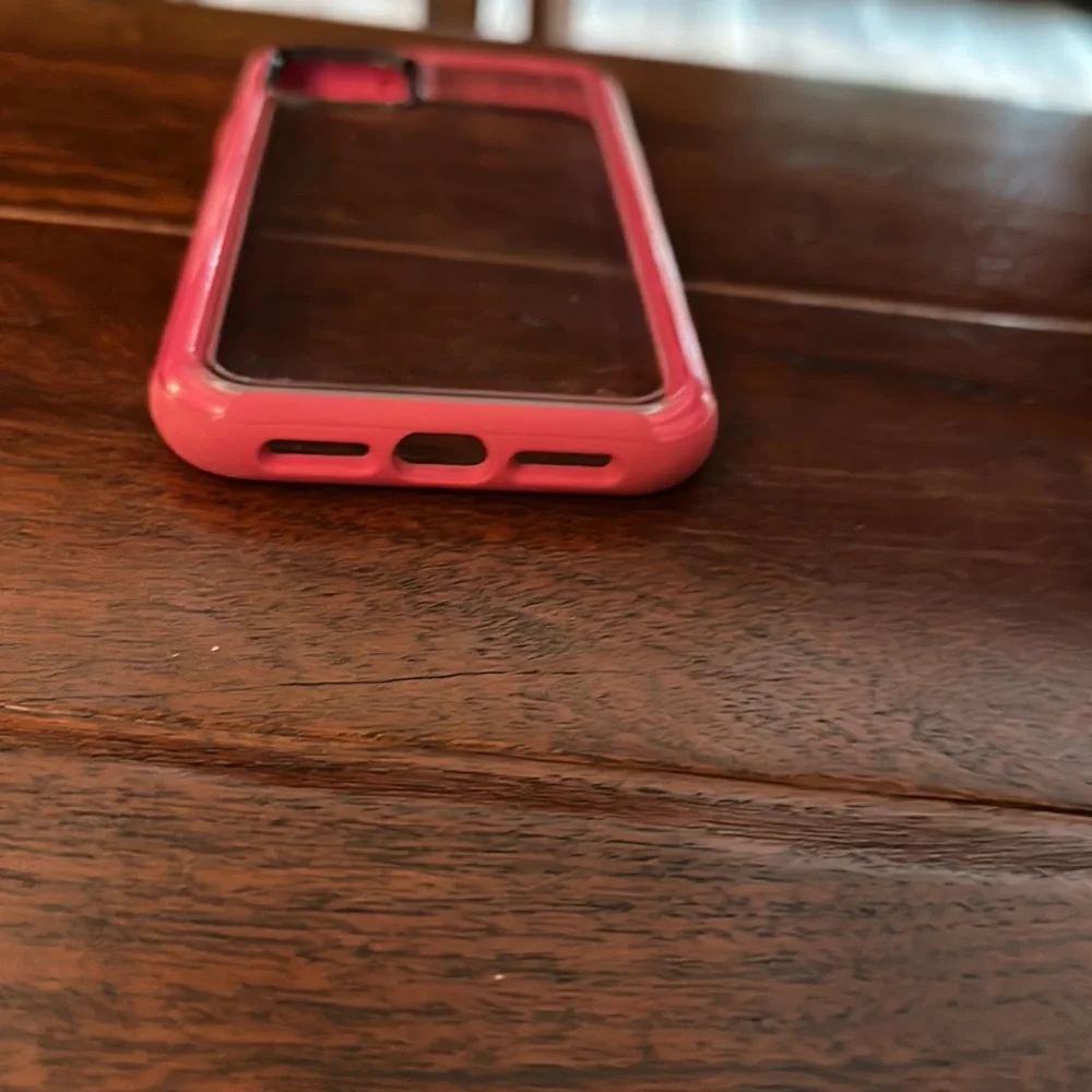 Otter box, clear back with bright pink sides, Gently used1 week, Excellent cond.
